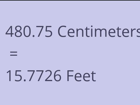 480.75 CM TO FEET