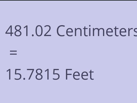 481.02 CM TO FEET