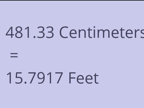 481.33 CM TO FEET