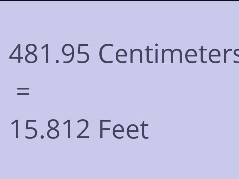 481.95 CM TO FEET