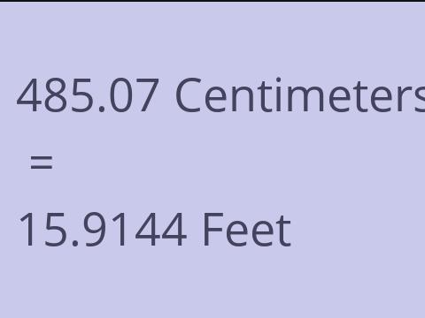 485.07 CM TO FEET