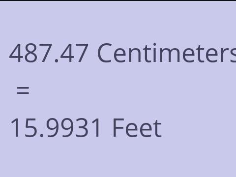 487.47 CM TO FEET