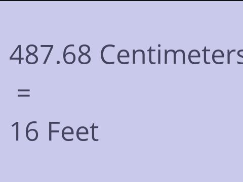 487.68 CM TO FEET