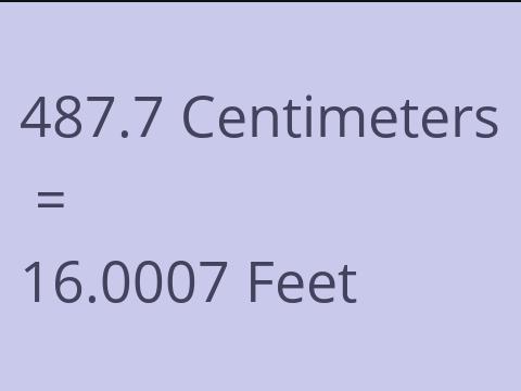 487.7 CM TO FEET