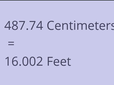 487.74 CM TO FEET