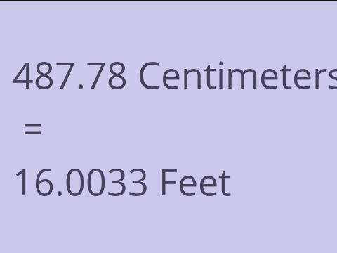 487.78 CM TO FEET