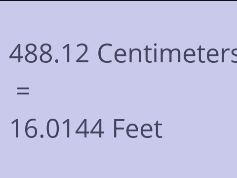 488.12 CM TO FEET