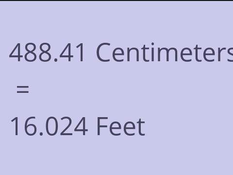 488.41 CM TO FEET