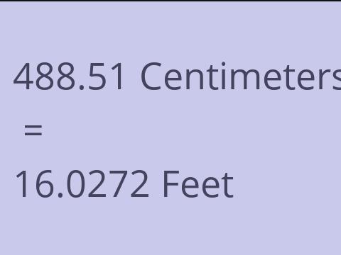 488.51 CM TO FEET