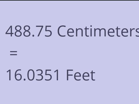 488.75 CM TO FEET