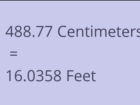 488.77 CM TO FEET