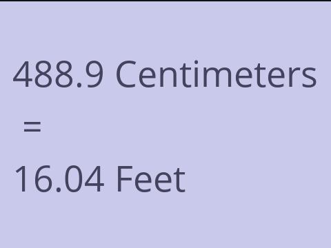 488.9 CM TO FEET