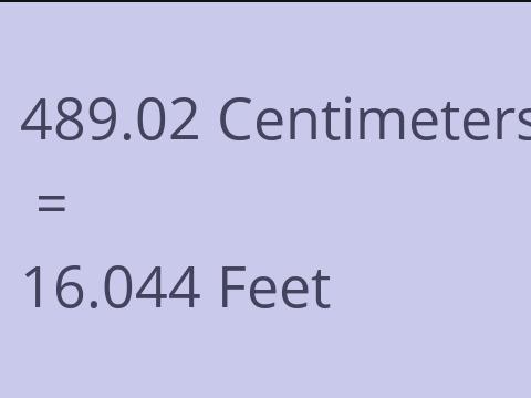 489.02 CM TO FEET