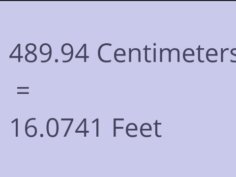 489.94 CM TO FEET