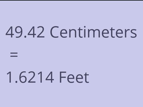 49.42 CM TO FEET