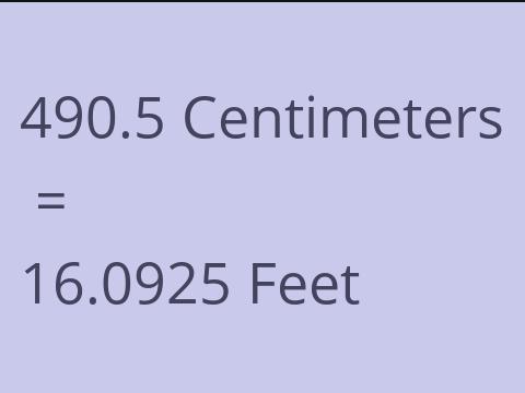 490.5 CM TO FEET