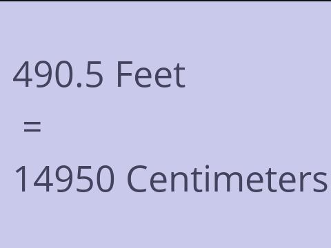 490.5 FEET TO CM