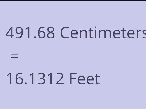 491.68 CM TO FEET