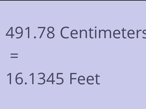 491.78 CM TO FEET