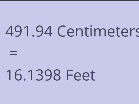 491.94 CM TO FEET