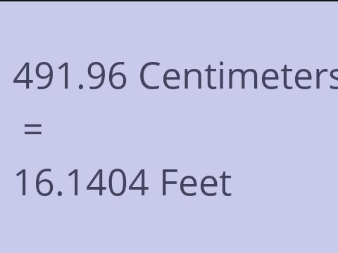 491.96 CM TO FEET