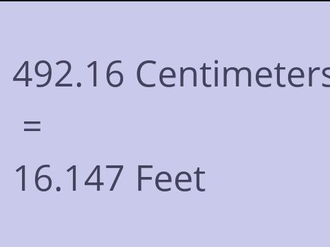 492.16 CM TO FEET