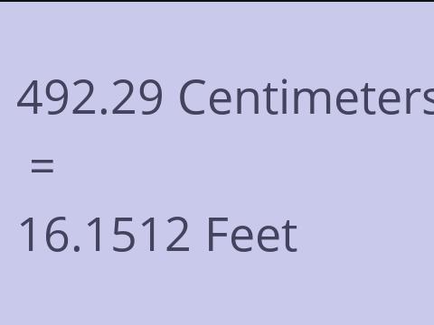 492.29 CM TO FEET