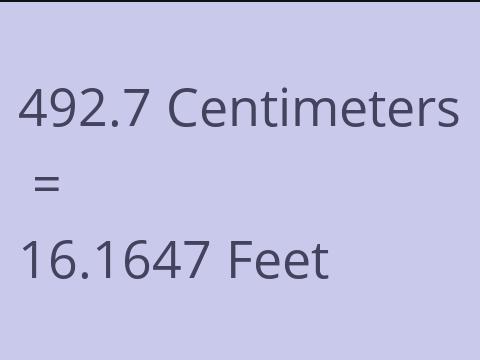 492.7 CM TO FEET