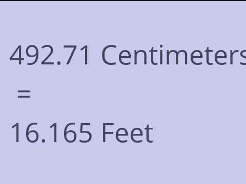 492.71 CM TO FEET