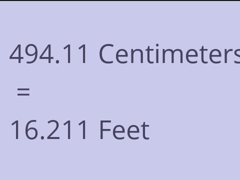 494.11 CM TO FEET