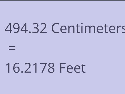 494.32 CM TO FEET