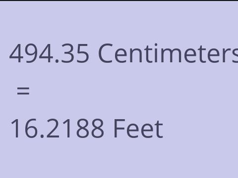 494.35 CM TO FEET