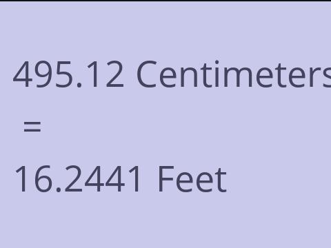 495.12 CM TO FEET