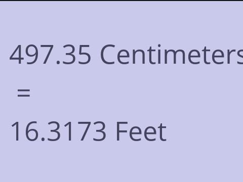 497.35 CM TO FEET