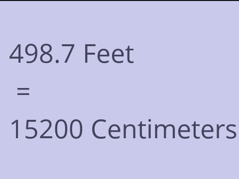 498.7 FEET TO CM