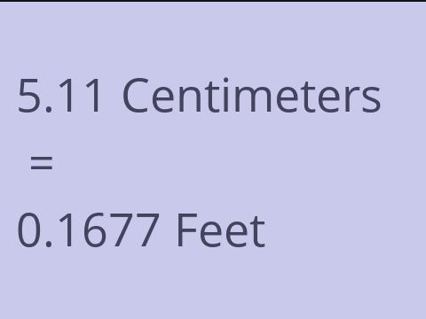 5.11 CM TO FEET