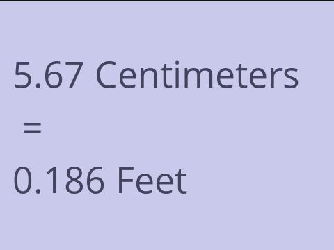 5.67 CM TO FEET