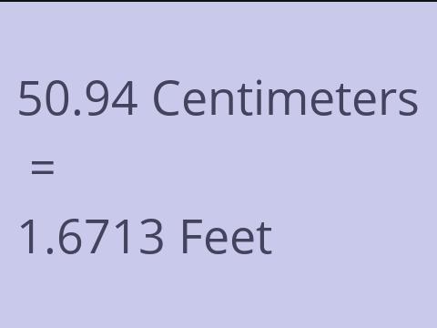 50.94 CM TO FEET