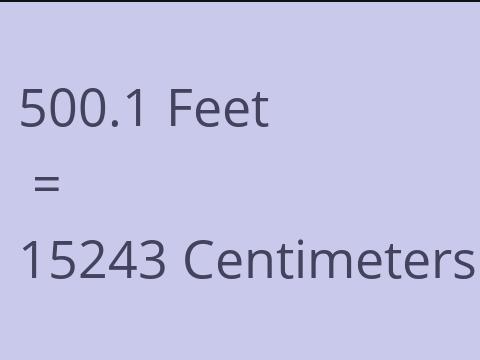 500.1 FEET TO CM