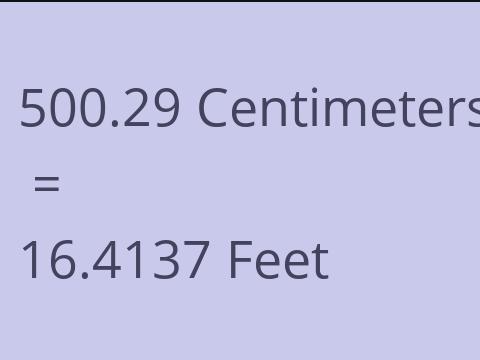 500.29 CM TO FEET