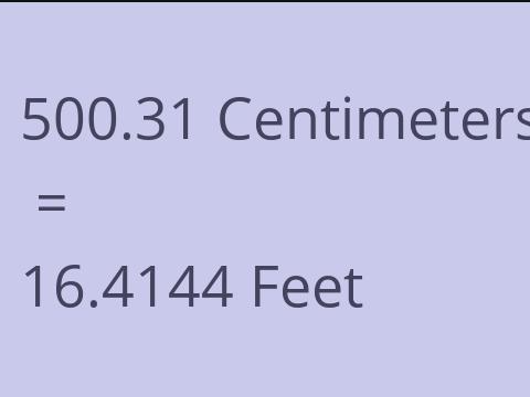 500.31 CM TO FEET