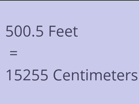 500.5 FEET TO CM