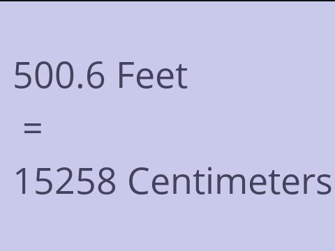 500.6 FEET TO CM