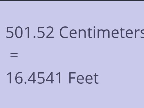 501.52 CM TO FEET