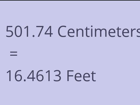 501.74 CM TO FEET