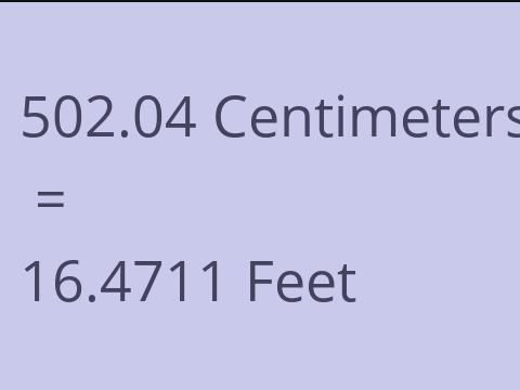 502.04 CM TO FEET