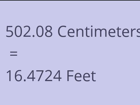 502.08 CM TO FEET