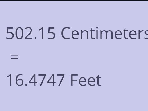 502.15 CM TO FEET