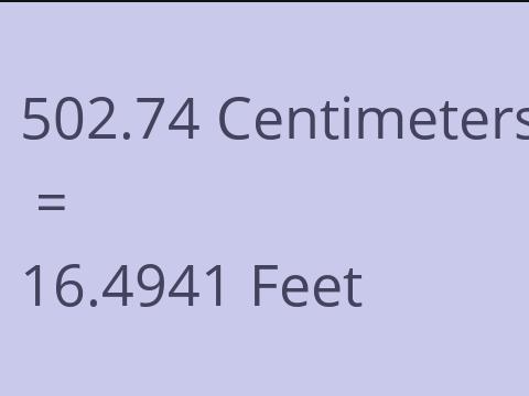 502.74 CM TO FEET