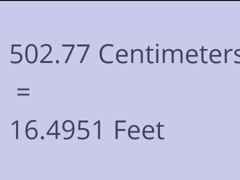 502.77 CM TO FEET